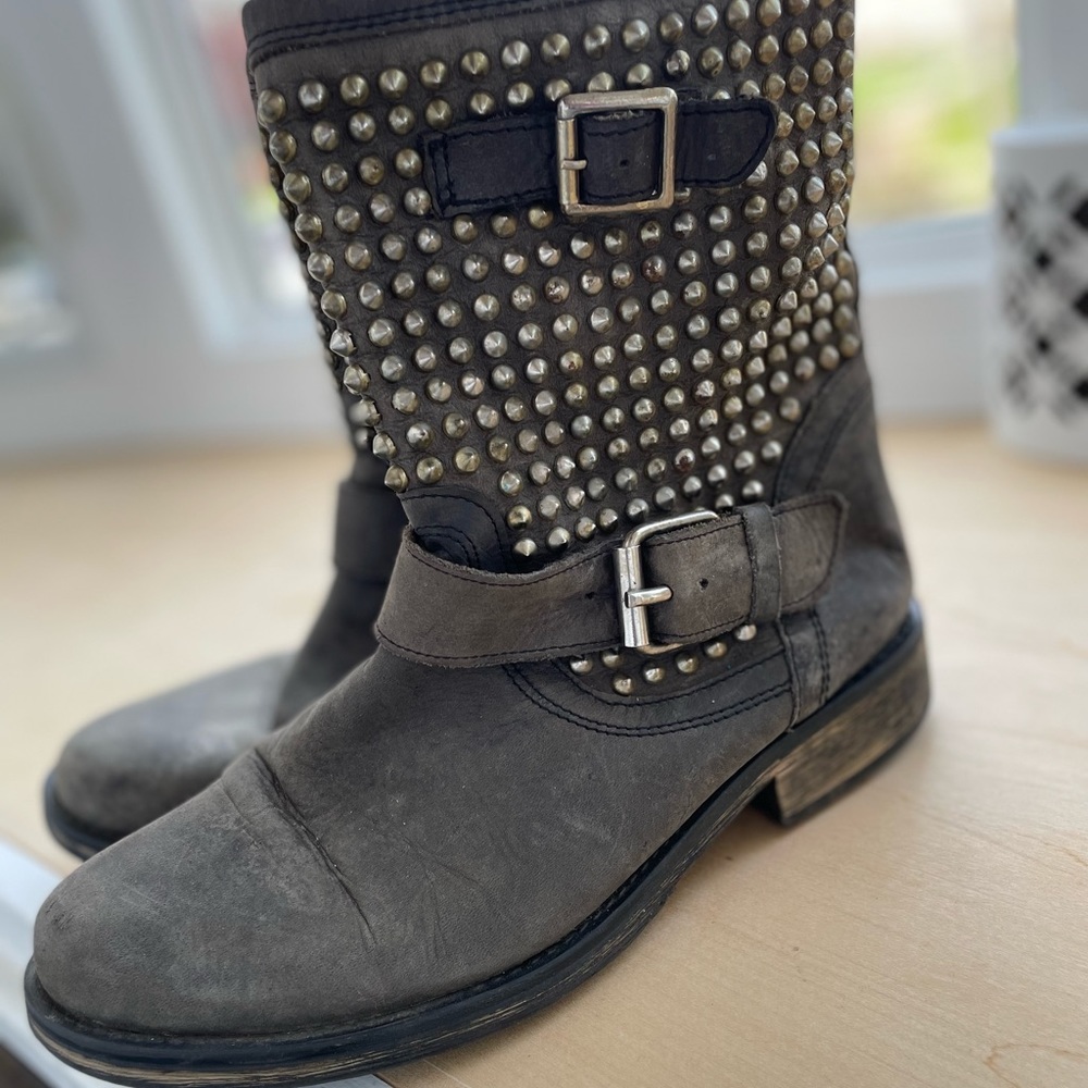 Steve Madden Distressed Studded Boots